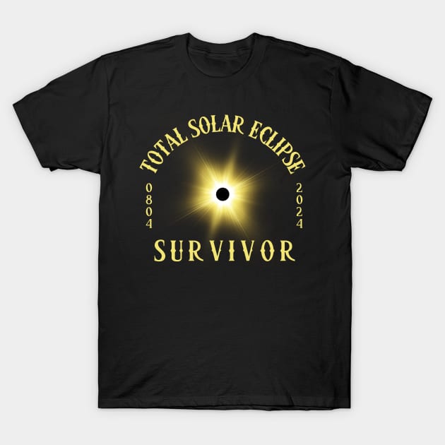 Total Solar Eclipse Survivor - April 8, 2024 Funny Meme T-Shirt by DesignXpression